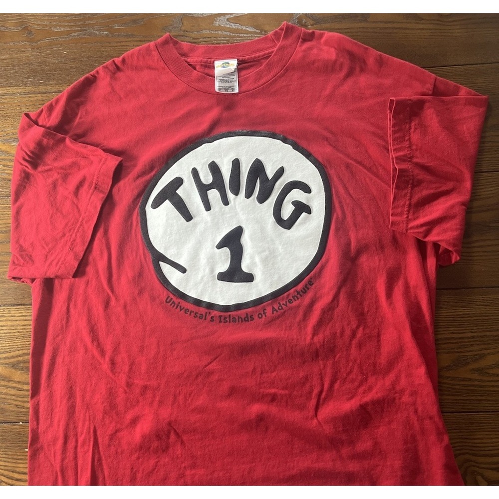 Vintage 90s Universal Studios Thing 1 Tee XL - Graphic T-Shirt Universal Tag